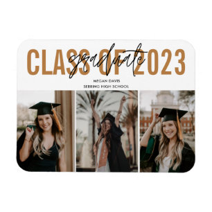 High School Afstuderen Gold Foto Magneet
