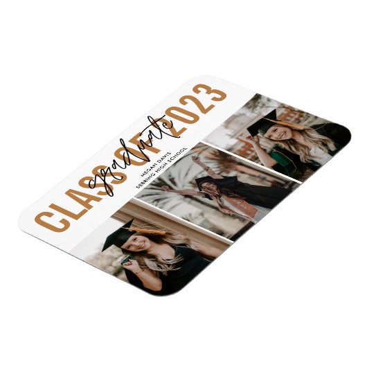 High School Afstuderen Gold Foto Magneet (Linkerzijde)