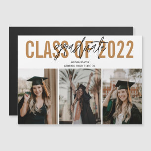 High School Afstuderen Gold Photo Magnet