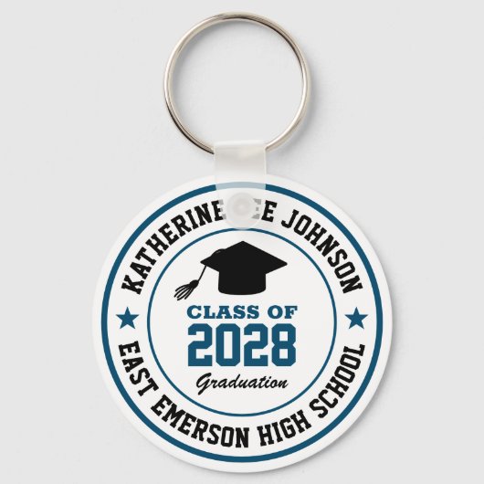 High School Afstuderen, hoogwaardig jaar aangepast Sleutelhanger (Voorkant)