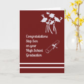 High School Afstuderen Kaart voor Step Son (Gele Bloem)