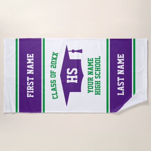 High School Afstuderen Klasse van 2024 afstuderen Strandlaken (Voorkant)