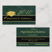 High School Afstuderen Name Cards - 2010 Contactkaartje (Voorkant / Achterkant)