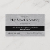 High School Afstuderen Name Cards - 2010 Contactkaartje (Achterkant)