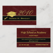 High School Afstuderen Name Cards - 2010 Contactkaartje (Voorkant / Achterkant)
