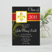 High School Afstuderen Red op zwart Kaart (Staand voorkant)