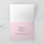 High School Afstuderen Wenskaart — Roze Kaart (Binnen)