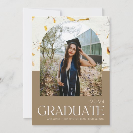 High School Arch Foto Afstudeerfeest Uitnodigen Aankondiging (Voorkant)