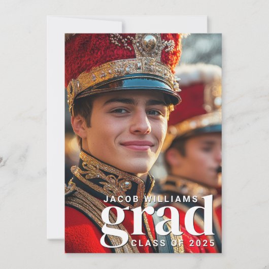 High School Band Modern 2 Foto Afstuderen Party Kaart (Voorkant)