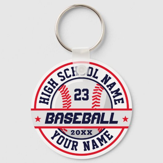 High School Baseball Player past sport aan Sleutelhanger (Voorkant)