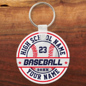 High School Baseball Player past sport aan Sleutelhanger (Voorkant)
