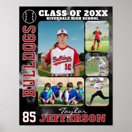 High School Baseball Team Sports Picture Collage Poster (Voorkant)
