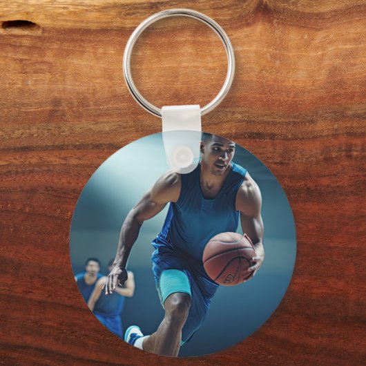 High School Basketball Player Photo Keepsake Sleutelhanger (Achterkant)