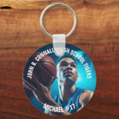 High School Basketball Player Photo Keepsake Sleutelhanger (Voorkant)
