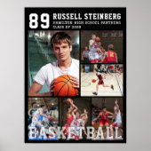 High School Basketball Senior Night Photo Collage Poster (Voorkant)