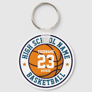 High School Basketball Team - Aangepaste kleurensp Sleutelhanger
