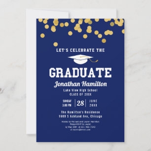 High School Blue Graduation Party Confetti Kaart
