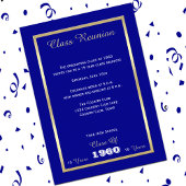 High School Class Reunion Classic Blauw Goud Accen Kaart