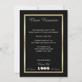 High School Class Reunion Zwart en Goud Kaart (Voorkant)