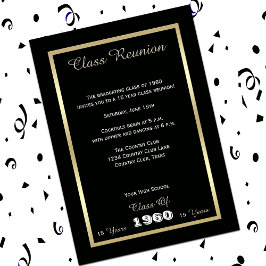 High School Class Reunion Zwart en Goud Kaart