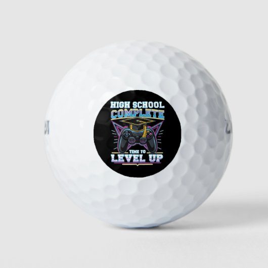 High School Complete Gamer Gaming Afstuderen Golfballen (Voorkant)