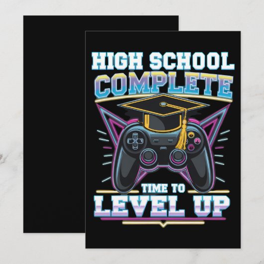 High School Complete Gamer Gaming Afstuderen Kaart (Voorkant / Achterkant)