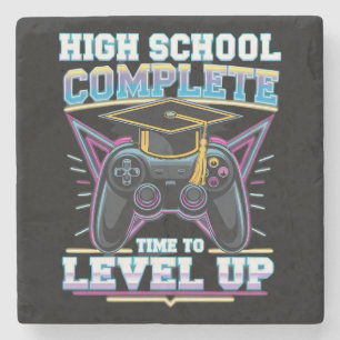 High School Complete Gamer Gaming Afstuderen Stenen Onderzetter
