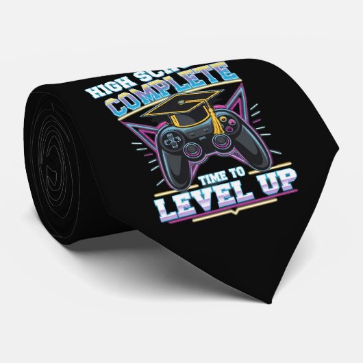High School Complete Gamer Gaming Afstuderen Stropdas (Opgerold)