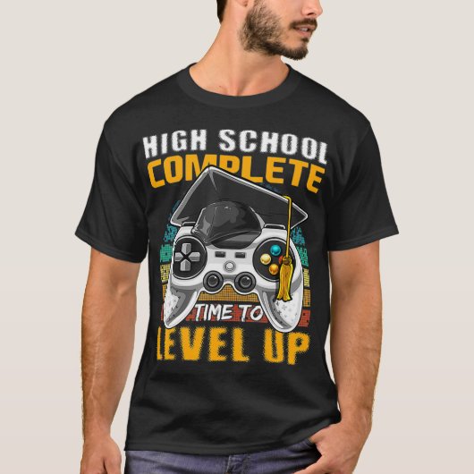 High School Complete Video Game Senior Afstuderen T-shirt (Voorkant)