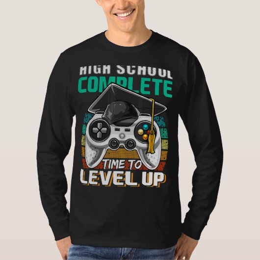 High School Complete Video Game Senior Afstuderen T-shirt (Voorkant)