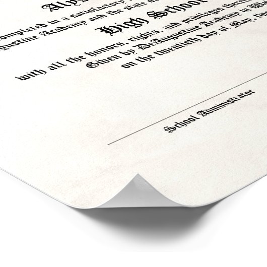 High School Diploma for Homeschool Poster (Hoek)