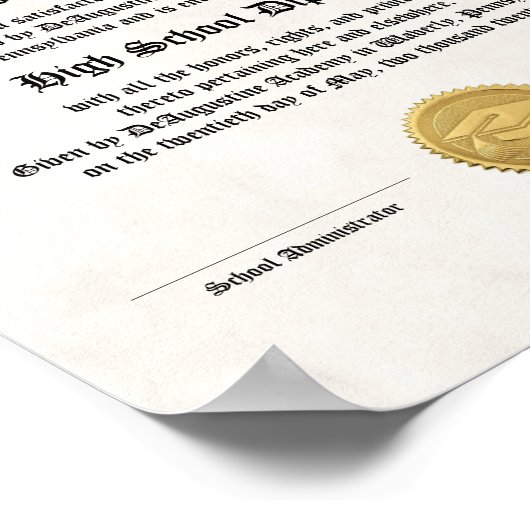 High School Diploma for Homeschool Poster (Hoek)