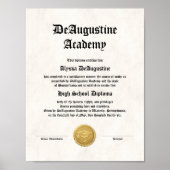 High School Diploma for Homeschool Poster (Voorkant)