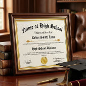 High School Diploma Replica Poster - Fake Gold Zee