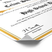 High School Diploma Replica Poster with Faux Gold  (Hoek)