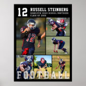 High School Football Senior Night 6 Photo Collage Poster (Voorkant)
