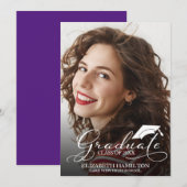 High School Foto Afstuderen Aankondiging Kaart (Voorkant / Achterkant)