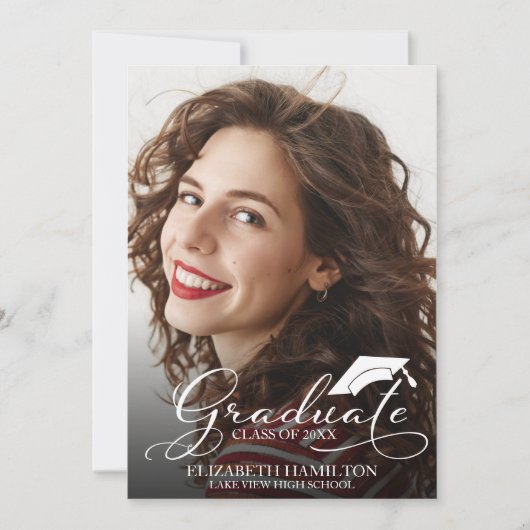 High School Foto Afstuderen Aankondiging Kaart (Voorkant)
