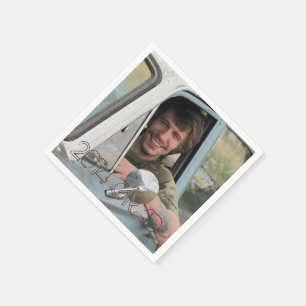 High School foto afstuderen partij Grunge Brown Servetten