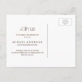 High School foto afstuderen partij Grunge Brown Uitnodiging Briefkaart (Achterkant)