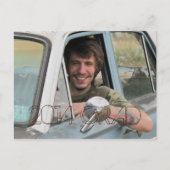 High School foto afstuderen partij Grunge Brown Uitnodiging Briefkaart (Voorkant)