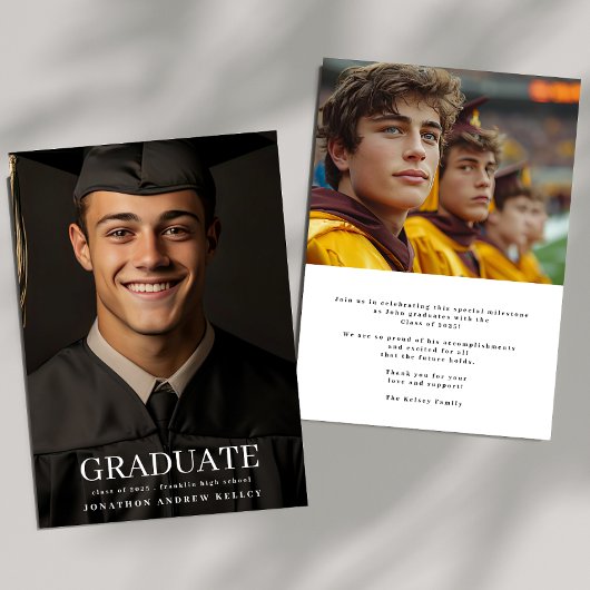 High School Fototypografie Afstuderen Aankondiging