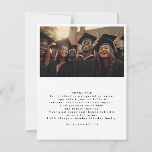 High School fototypografie Afstuderen Bedankkaart (Achterkant)