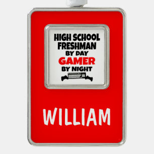 High School Freshman beroemd gemaakt door Day Game Verzilverd Omlijst Ornament
