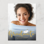 High School Gold Glitter Afstudeerder aangekondigd Briefkaart (Voorkant)