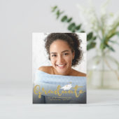 High School Gold Glitter Afstudeerder aangekondigd Briefkaart (Staand voorkant)
