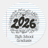 High School Graduate Loose Leaf Paper Sticker (Voorkant)