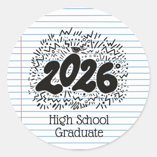 High School Graduate Loose Leaf Paper Sticker (Voorkant)