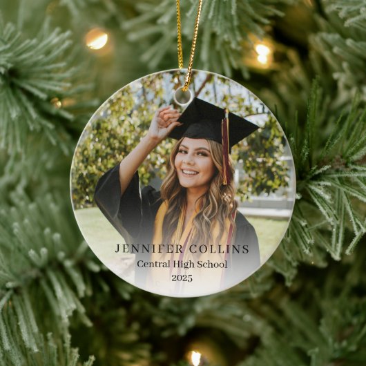 High School Graduate Photo Graduation Keramisch Ornament (Boom)