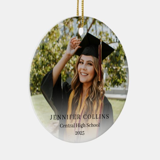 High School Graduate Photo Graduation Keramisch Ornament (Rechts)